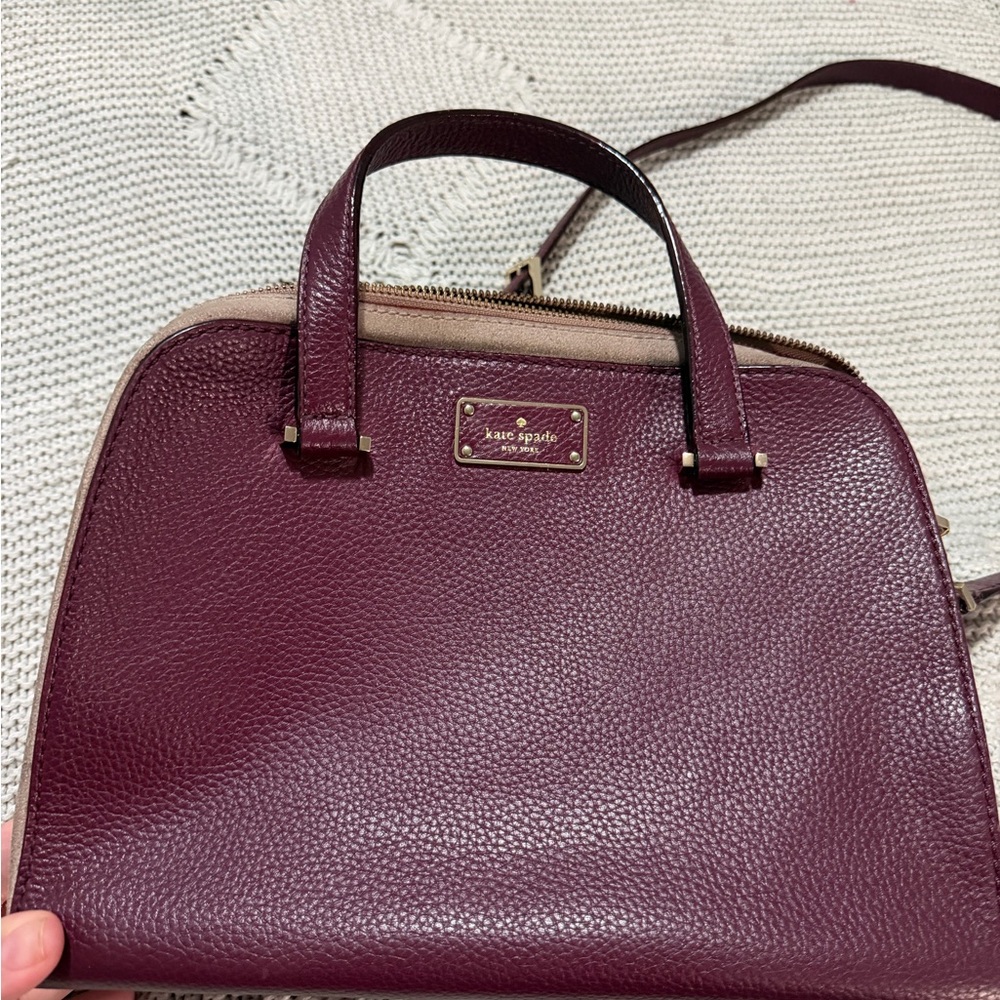 Kate Spade Burgundy and Beige Crossbody Bag